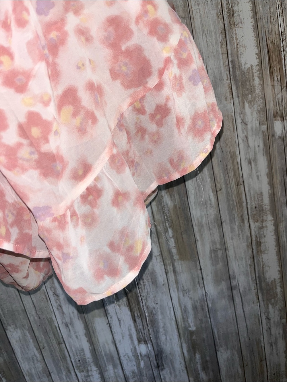NWT Entro Pink Floral Puff Sleeve Open Back High Low Midi Dress S - Picture 2 of 7